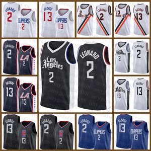 Los Best Angeles Baskettröja Clipper 13 Kawhi Leonard 2021 2022 Ny 2 Paul George Blue