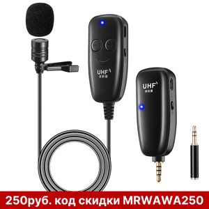 UHF Trådlös Lavalier Lapel Intervju Mikrofon Android Telefon iPad DSLR PC Laptop YouTube Live