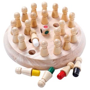 Miúdos Memória de Madeira Matempo Match Chess Divertido Cor Jogo Jogo Puzzles Educacional Capacidade Cognitiva Aprendizagem Brinquedos Para Crianças