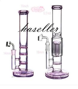 Różowa szklana wodę Bongs Hakahs Shisha Bubbler Magle dab platformy Percolator Bong dym wodą wodą chicha ramię perc z stawem 14 mm