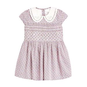 Little Maven Vestido Verão Floral Peter Pan Girl Roupas Algodão Túnica Túnica Meninas ES Crianças Princesa 211109