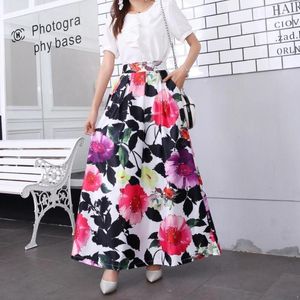 Moda 2021 mulheres roupas cintura alta saias florais tornozelo comprimento elegante senhoras casuais boémio boho mulheres1