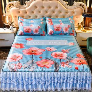 king/Queen Bed skirt high quality bedding for Single double Bed cover summer Cool material Bedspread High-end Bohemia style F050 210420