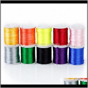 Filato Abbigliamento Tessuto Abbigliamento Drop Delivery 2021 10 Rotoli Cavo Misto In Nylon Colore Perline Catena Di Filo Per I Gioielli Artigianali 1 Mm Chca # Fp