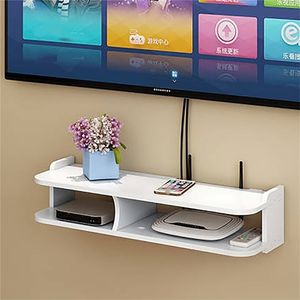 50cm / 30cm WIFI Router TV Box Shelf Organizer Soggiorno Parete 2 Strati Cassetto Rack di stoccaggio Lettore DVD Supporto per telefono 211112