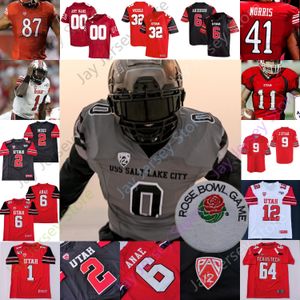 2022 Rose Bowl Utah Utes Football Jersey NCAA College Connor O'Toole Karene Reid Lander Barton Chris Curry Zack Moss Alex Smith Devin