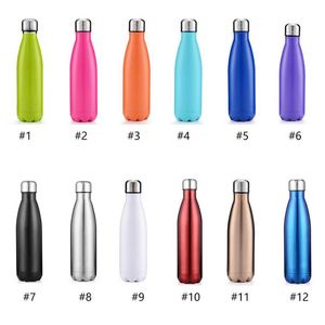 Cola vormige water ml fles geïsoleerde dubbele wand vacuüm heide veiligheid BPA gratis roestvrijstalen high luminantie thermosflessen DHLA18A37