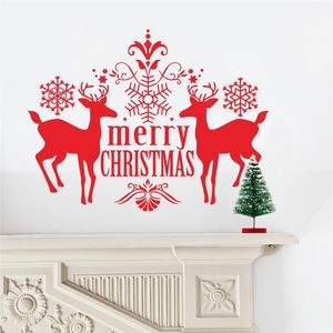Wesołych Świąt Boże Narodzenie Reindeer Naklejki Zwierzęta Pokojowe Pokrowce Decor 044. DIY Vinyl Prezent Home Naklejki Festiwal Mual Art Poster 3.5 210420