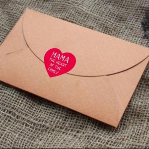 Familien-geschenk-boxen großhandel-500 stücke Muttertag Aufkleber Herz des Familiensiegels Etikett Geschenkbox Klebstoff E Wickel