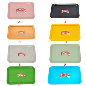 Smoking Backwoods Rolling Tray Plastic Tobacco Plate 18x12cm Size Eco-Friendly Small Hand Roller Roll Cigarette Trays Case Spice Cartoon Grinder Biodegradable