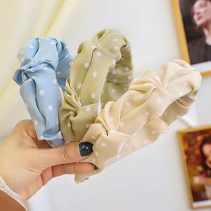 النساء الفتيات نقطة البولكا الساتان scrunchies هيرباند عقال اكسسوارات للشعر الكبار