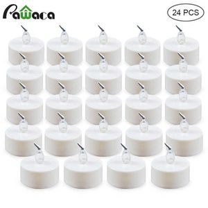 24Pcs/lot LED Candle Tea Light Battery Powered Lamp Color Simulation Flame Tea Light Wedding Home Party Decoration Fake Candles 210702