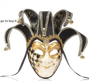 Venedig Geschenke großhandel-Mann kreativer Maskerade gefeiert Partymasken Klassisches Muster gedruckt Cospaly Supplies Venedig Geschnitzte Plastik Vollgesichtsmaske für Geschenk