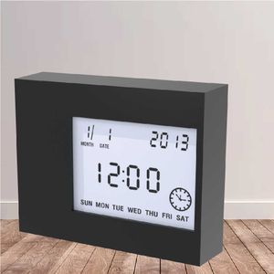 デジタルテーブルの目覚まし時計の子供のための家のための家のための日付カレンダーバックライトタイマー室温電子液晶オフィスの時計