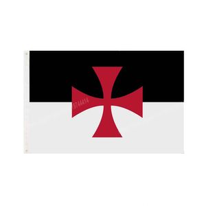 Knight Templar Flag Red Cross Mason Flaggor 90 x 150cm 3 * 5ft Custom Banner Metal Holes Grommets Inomhus och utomhus kan anpassas