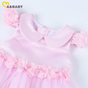 6M-6Y Summer Flower Toddler Baby Kid Girls Dress Peter Pan Collar Tutu Dresses For Birthday Children's day Gift 210515