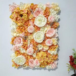 Dekoratif Çiçekler Çelenk 60x40 cm Yapay DIY Düğün Dekorasyon Çiçek Duvar Panelleri Ipek Gül Ortanca Ev Backdrop Dekor