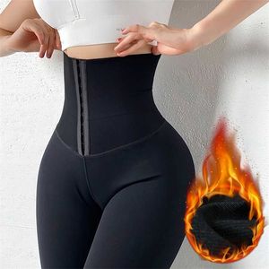 Leggings Esportes Aquecimento Outono Calças de Inverno Push Up Butt Lifter Alto Cintura Trainer Sexy Shapewear Calças Térmica Underwear 211204