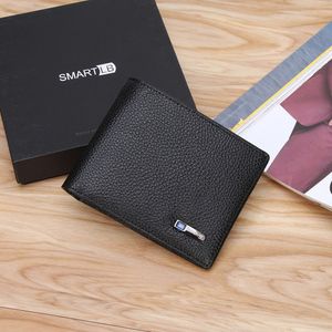 Smart Men Genuine Leather High Quality Anti Lost Intelligent Bluetooth Purse Card Holders Suit Wallets