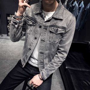 2021 Fall Trend Men's Slim Retro Denim Jacket Casual Denim Jacket Tops X0710