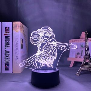 Luci notturne Black Lagoon Revy ha condotto la luce per la decorazione della camera da letto Regalo Nightlight Anime Lampada da tavolo 3D