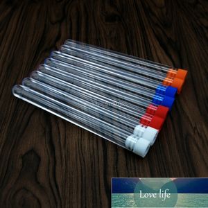 100Pcs 15x150mm School Lab Supplies,Clear Plastic Test Tubes Vials With Color Caps, Empty Scented tea Tubes,bridal shower gift