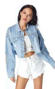 womens denim jeans jacket women short cotton jackets woman size XS S M L