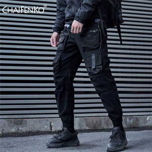 新しいChaifenko Black Cargo Pantsメンズヒップホップストリートウェアジョガーズスウェットパンツファッション原宿ハーリムパンツマルチポケットカジュアルメンズ211119