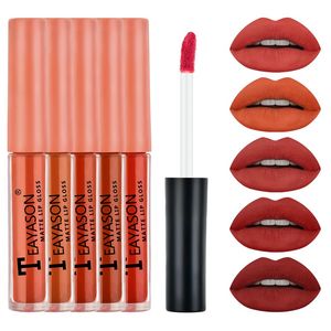 5PC / Set Lip Gloss Vattentät Läppstift Sexig Vampyr Stick Matte Velvet Lipsticks Lips Makeup Kosmetika Labiales Matte