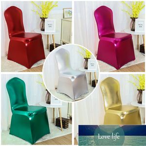 Metallic Gold Silver Spandex Chair Cover Shiny Bronze Gold Silver Colour Chair Covers Wedding Decoration Wholesale