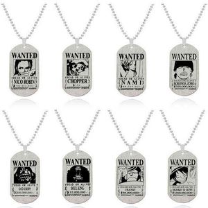 Anime One Piece Collana Rufy Zoro Robin Chopper Warrant Pendente Collana Uomo Donna Anime Amicizia Collier G1206