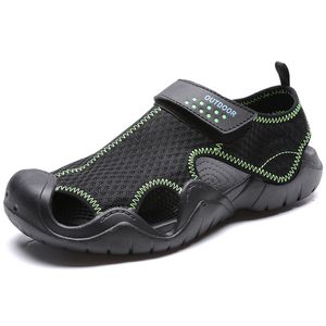 Utomhus sandstrand mode skor sport sandaler mens kvinna flip flops andas och lätta tofflor mjuk botten