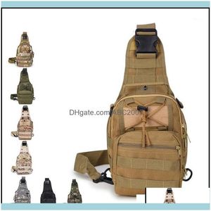 Outdoors Outdoor Sports & Outdoorsoutdoor Bags 600D Sling Chest Bag With Molle Pouch Tactical Army Camoflouge Messenger Shoder Back Pack Cam