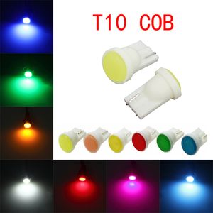 100 sztuk / partia T10 W5W 168 194 Super Bright COB Frytki Car Cebulce do automatycznego szerokości Lampy wskaźnikowe czytanie światła 12V