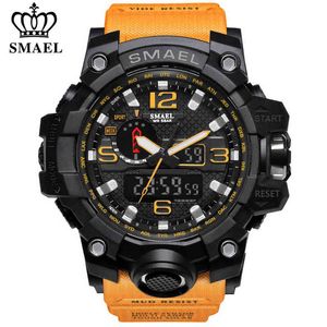 Smael Märke Luxury Military Sports Klockor Män Kvarts Analog Led Digital Watch Man Vattentät Klocka Dual Display Armbandsur