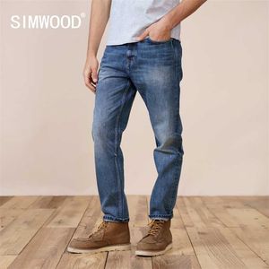 Outono inverno regular magro fit jeans homens estilo retro 100% algodão denim calças vintage jean 211111