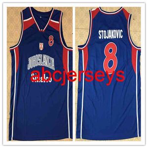 #8 Peja Stojakovic Jugoslavija National Retro Basketball Jersey Hafted Stitched Custom Number i Name Jersey NCAA XS-6XL
