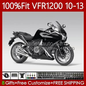 Bodys Iniezione Per HONDA Crosstourer VFR1200F VFR 1200 RR CC 2010 2011 2012 2013 76No.91 VFR1200RR VFR-1200 10-13 VFR1200X VFR1200 F X 10 11 12 13 Carenatura Nero lucido