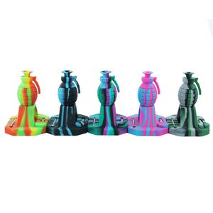 Grenade type smoking pipe silicone nector kit collector water pipes smoke kits with 14mm Titanium Tip Multi color