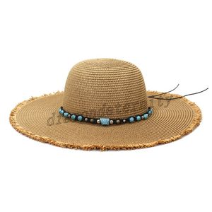 Bred rand hatt kvinnors sol hatt damer UV skydd utomhus resa solhat chapeau femme 2022 sommar