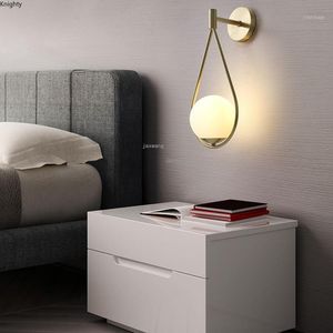 Настенная лампа Nordic LED стекло освещения светильников светильники прикроватные прицелы Minalistic Home Deco кухня L
