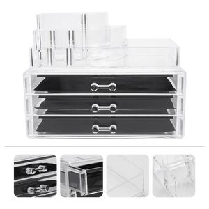 Storage Boxes & Bins Multilayer Cosmetics Holder Drawer Type Desktop Organizer Makeup Container White