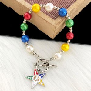 Charm Bracelets Hand Made Elastic T30 Daughters Of Isis DOI OES Sister Order The Eastern Star Letter Logo Bracelet Jewelry