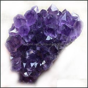 Nieuwigheid Items Décor Home Garden1pc Natuurlijke Amethist Crystal Cluster Quartz Kristallen Healing Purple Stone Drop Levering ST7MZ