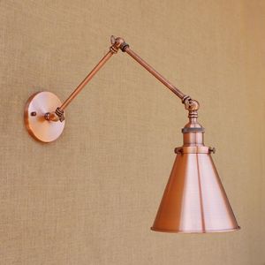 Justerbar sväng lång armväggsljusarmaturer Matsal Loft Style Industrial Vintage Lamp Sconce Retro Applique LED -lampor