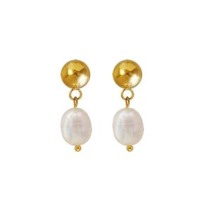 Fashion Large Fresh Water Pearl Stud Earrings For Women Simple Wedding Jewelry Accessories 2021 Stainless Steel Eardrop