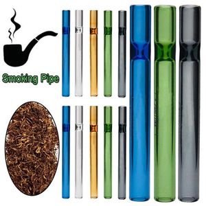 Tobacco Smoking Herb Pipe Cigarette Filters Tips With Flat Round Mouth Holder Glass Small Cute Pyrex Glass Tube for Rolling Papers Smoke Accessories Wholesale