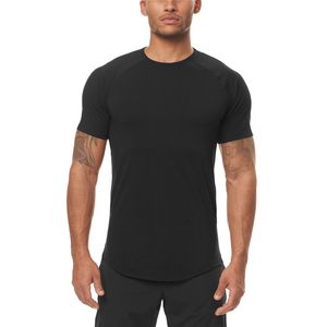 Compression Tight T-shirt Mężczyźni Siłownia Odzież Lato Nowe Mody Topy Tee Homme Solidna Szybka Sucha Kulturystyka Fitness Tshirt 210421