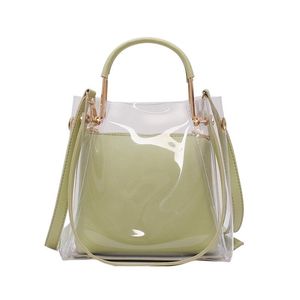 Clear Women Tote Bag PVC transparent shopping axel handväska resor crossbody väskor hög kvinnlig kapacitet gelé plånböcker