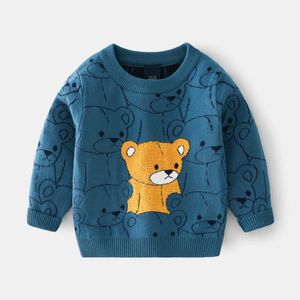 Sweater da escola de desenho animado para meninas meninos suéteres de inverno malhas pullover tops crianças crianças fora roupas puxar fille y1024